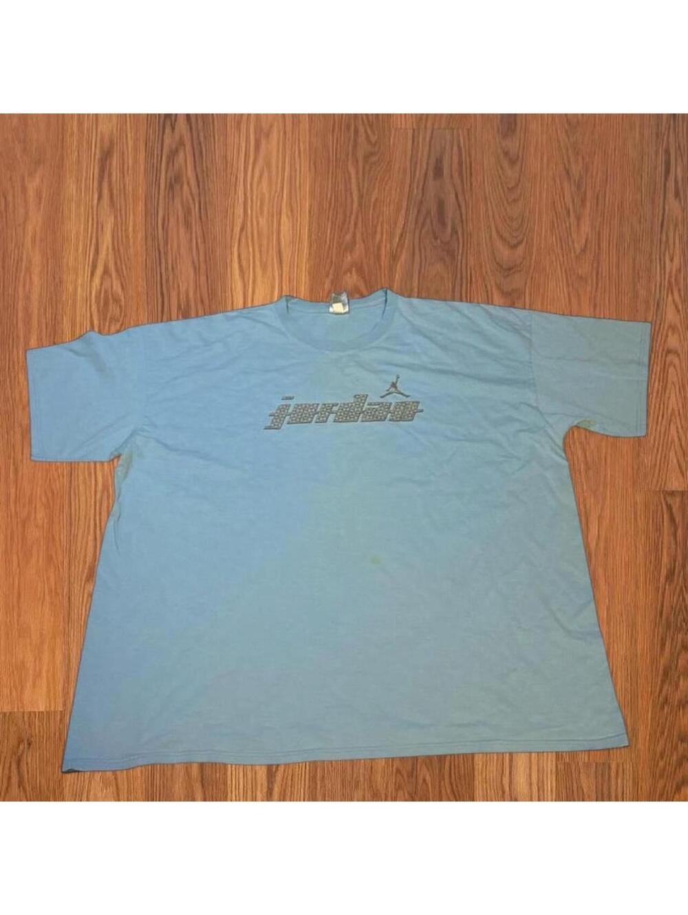 Vintage Jordan Mens Size 3XL Light Blue Graphic T Shirt Jumpman Retro Basketball